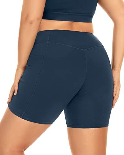 Marinavida plus size shorts de motociclista com bolsos de 6 Unsam para mulheres com cintura alta treino de shorts e shorts de ioga 3x/4x/5x