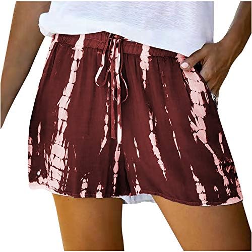 Calça de bomtrade8 para mulheres complicações confortáveis ​​em emenda casual cintura elástica bolsa de shorts soltos