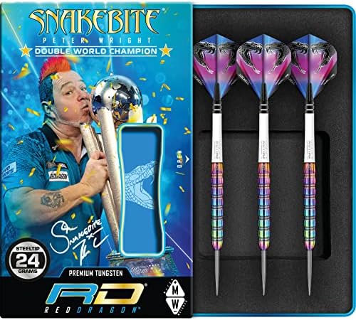 Dragão Red Peter Wright Snakebite 1: 24G dardos de tungstênio conjunto com voos e caules