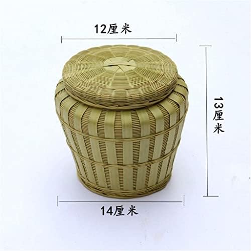 N/A cestas tecidas à mão com tampas de tampas de armazenamento cestas de chá lanches e cestas de frutas decorações de cozinha