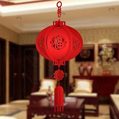 KLHHG 10 PCs Chineses Ano Novo Lights Lanterna Decorativa Lâmpada não tecida 3D Bênção Festival Festival de decorações suspensas