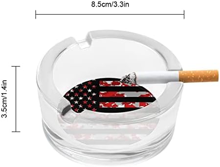 Red Camo cinza American Flag Glass Ashtrays para cigarros e charutos Round Ash Bande