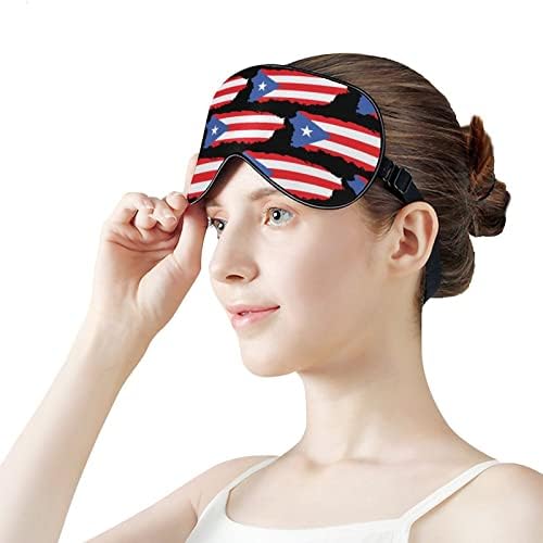 Porto Rico bandeiras máscara de olho riquenhas de olhos vendados com bloqueios de cinta ajustável Blinder leve para viajar