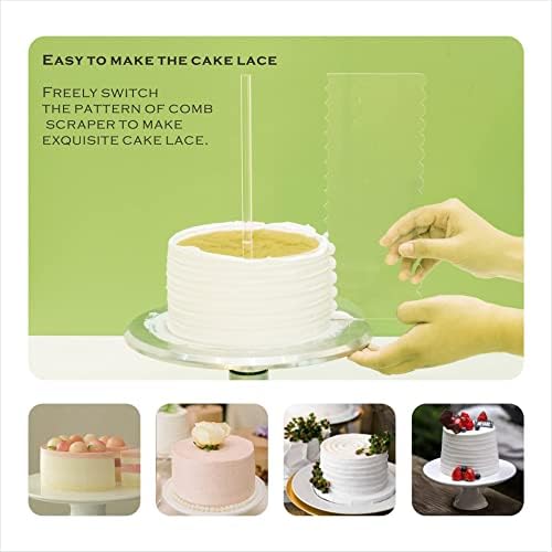 Conjunto de disco de bolo redondo de acrílico de kimbal - ferramentas de decoração de tábuas de bolos para bolos de gelo - placas de bolo de acrílico e bolo de bolo perfeito para diferentes ocasiões