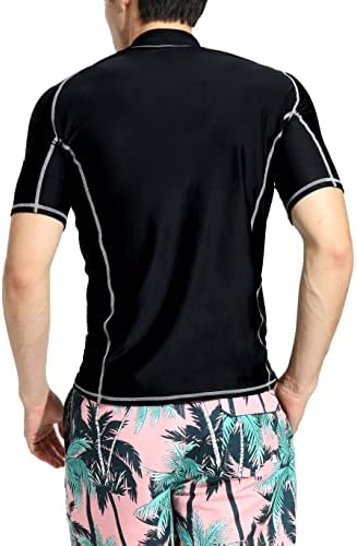 Guard de manga curta do Actleis Men, UPF50+ UV Camisetas de natação rápidas de proteção solar UV