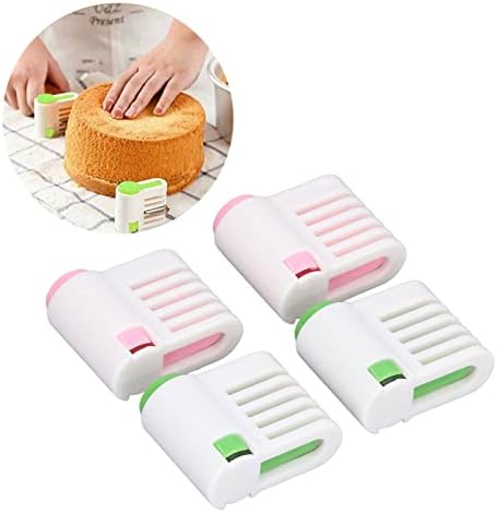 Cuttador de bolo de bolo DIY 4PCS, cortador de bolo, auxiliar de estratificação, 5 camadas Fatia de pão divisor auxiliar para a cozinha