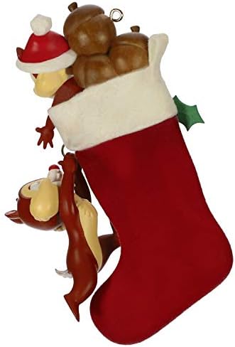 Hallmark Keetake Ornamento de Natal de 2019 ano datado Disney Chip e Dale Stocking Stuffers