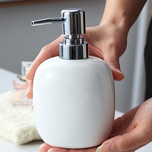 Dispensador de sabão, dispensador de sabão de banheiro, dispensador de sabão de cerâmica, dispensador de shampoo para parede de chuveiro, 450ml/15 oz de sabão cerâmica banheiro, garrafa de loção de mão elegante para banheiro da cozinha banheiro