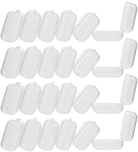 Hemoton 100pcs Bordas de plástico transparentes Caixa de armazenamento Caixa de ouvido Caixa de armazenamento de gancho