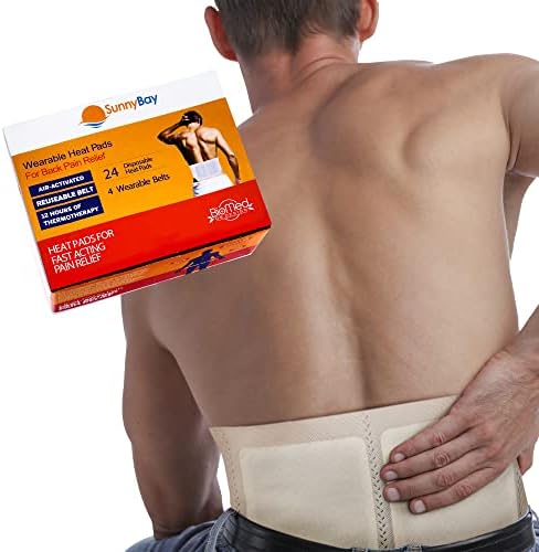Sunnybay 24 pacotes de alívio para dores lombares, almofadas de calor descartáveis ​​ativadas por ar para cólicas menstruais,