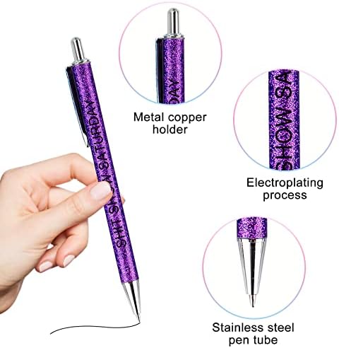 Canetas de escritório hpx canetas de esfero de glitter engraçado: 7 PCs Funny Pens Week Glitter Pen