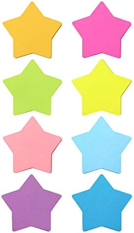 Forma de estrela notas pegajosas 6 cor brilhante colorida sticky 75 folhas/almofadas de nota auto-famosa