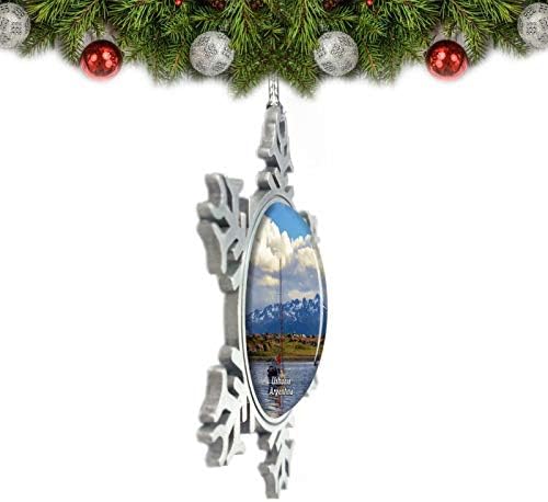 Ushuaia lagos Argentina Ornamento de Natal Decoração de árvores Crystal Metal Metal Sulir Presente