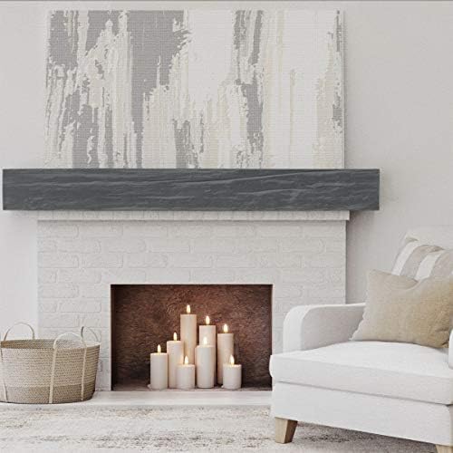 Ekena Millwork manurw08x12x60es Riverwood Faux Wood Fireplace Mantel, 8 h x 12 d x 60 W, cinzas envelhecidas