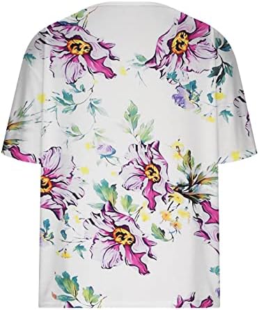 Camiseta superior para meninas adolescentes 2023 Manga curta algodão V Flor de pescoço Faixa casual casual Plus Tamanho Blusa ZD