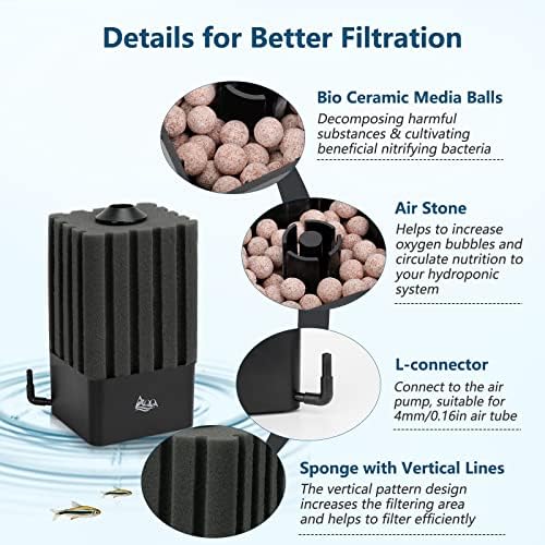 Filtro de filtro aquário aqqa filtros de filtro de esponja de esponja filtros submersíveis para filtro de espuma de aquário para água doce e água salgada