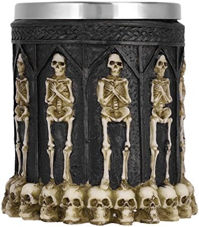 Horrible Skull Cavent Halloween Chalice Cup Squeleleto de Esqueleto da Copa Medieval Viking Guerreiro Caneca Anterior Sacrifício de Aço Antelhado Copo Madeir