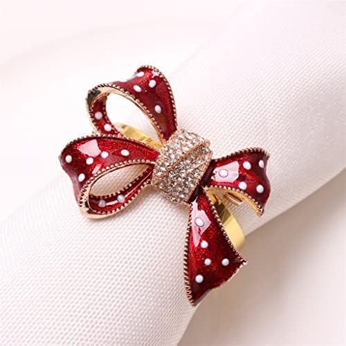 N/A 12 Hotel Supplies Red Bow Nabkle Buckle Decoration Buckle Buckle Wedding Napkin Ring Decoration
