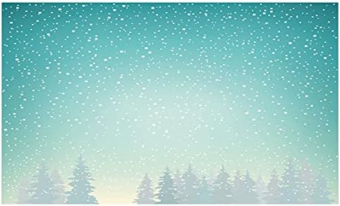 Suporte de escova de dentes de cerâmica de inverno de Ambesonne, neve cai sobre os abetos florestais de abeto florestal da natureza sazonal de Natal gelado, fria, bancada versátil decorativa para banheiro, 4,5 x 2,7, branco turquesa branca