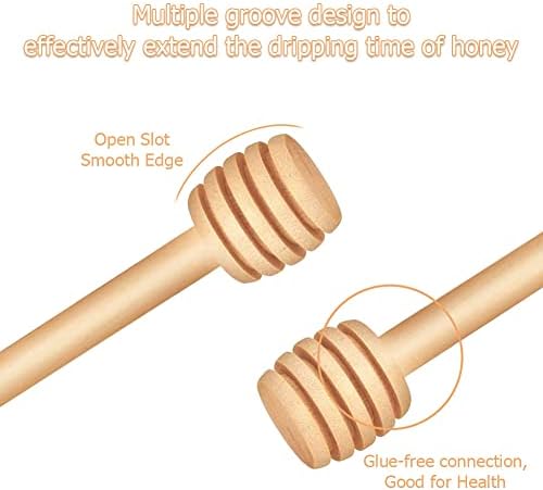 Tezam Honeycomb Stick, 10pcs 3 polegadas mini madeira mel bastão de mel gole de mel wand mel para mel dispensa garoa mel, festas