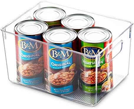 Conjunto de 4 caixas de armazenamento de alimentos de plástico doméstico de plástico doméstico com alças de recorte para cozinha, bancadas,