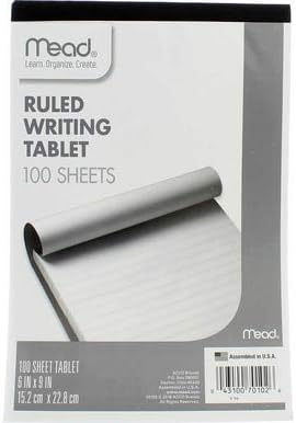 Mead governou o tablet de escrita, 100 folhas, 6 x 9