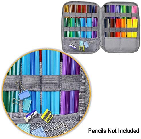 YouShares 96 caça a lápis colorido, bolsa organizadora de caneta de portador de lápis de grande capacidade com zíper para lápis para colorir em aquarela prismacolor, canetas e marcadores para estudante e artista