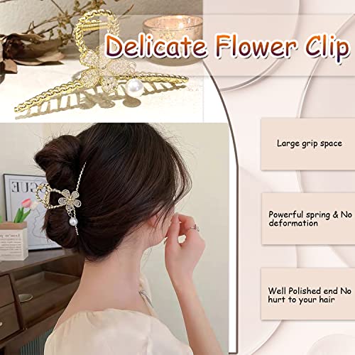1pcs de cabelos de flor clipes de cabelos metal clipes acessórios de cabelo para cabelos longos grossos clipes de cabelo para