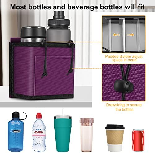 Titular da xícara de bagagem, Finpac Travel Free Hand Drink Caddy com divisor ajustável para garrafas canecas de café, alça