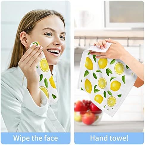 Kigai 2 pacote de lavagem de limão - toalhas de rosto macio, toalhas de ginástica, qualidade de hotel e spa, toalhas de ponta de algodão puro reutilizadas
