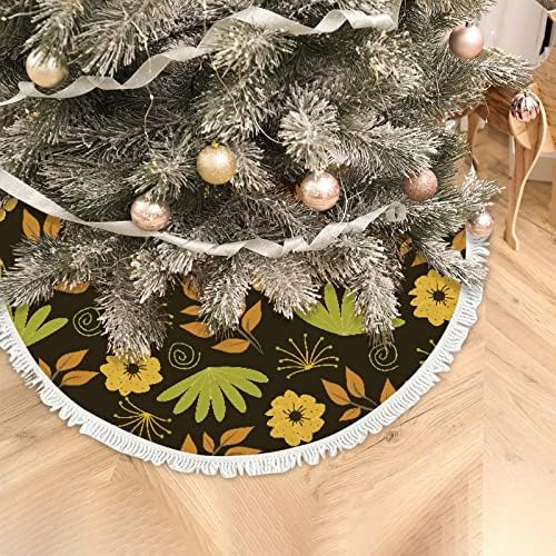 Vantaso 48 polegadas Salia grande de árvore decoração de Natal com borlas, girassol amarelo folhas de natal na árvore para festas
