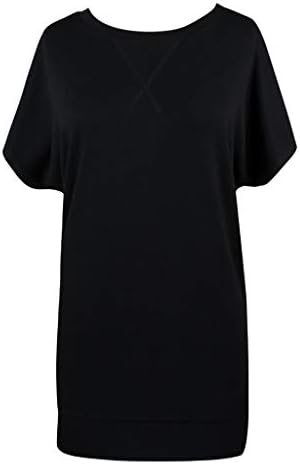 T-shirts de pescoço casual da moda Casual o pescoço vintage Sorto gráfico de verão de manga longa Longo para mulheres