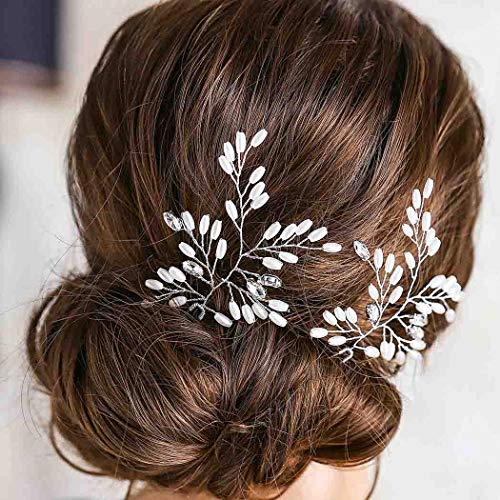 Fsstrend noivo pinos de cabelo de casamento prateado folhas de chapéu de stridão acessórios de cabelo de noiva para mulheres e grils