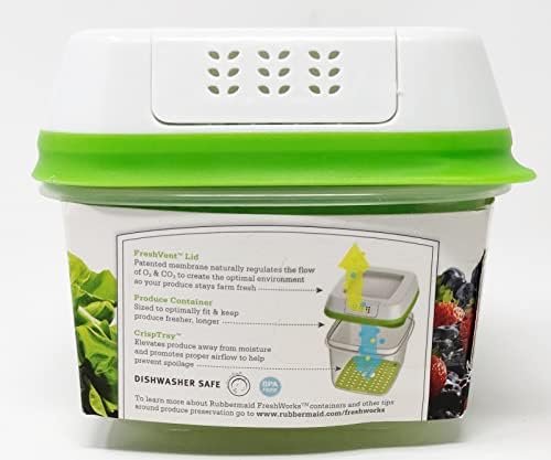 Recipiente de armazenamento de 591 ml de economia de produtos frescos - verde e branco - conjunto de 3 peças