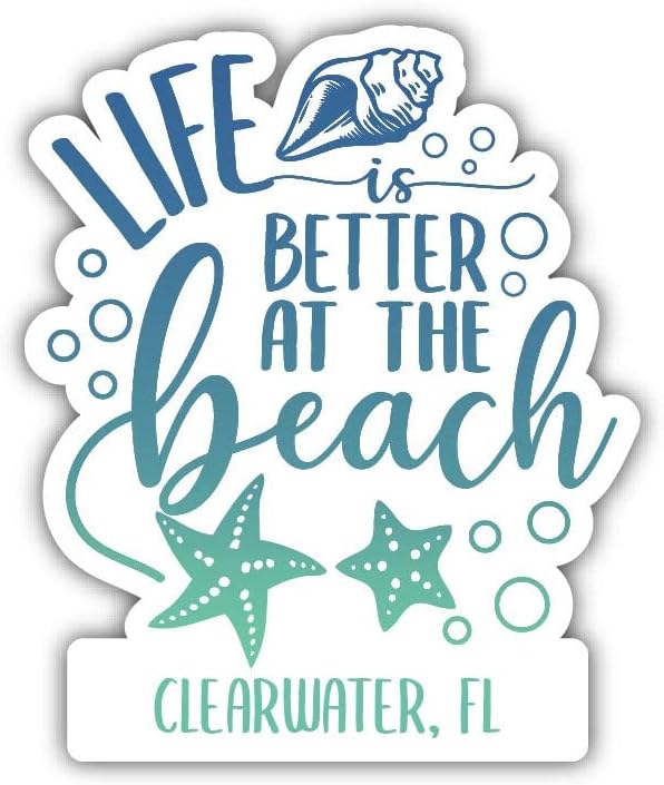 Clearwater Florida Florida 2 polegadas Decalque de vinil Design de vida de praia