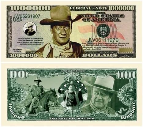 John Wayne Million Dollar Limited Edition Edition coleciona Novelty Dollar Dollar - Melhor presente ou lembrança para os fãs do Duke