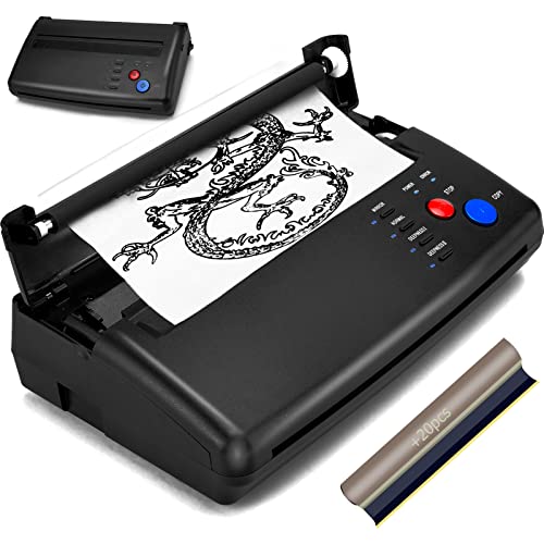 Máquina de estêncil de transferência de tatuagem corieosd com 20 kit de tatuagem térmica gratuita Tattoo Tattoo Tattoo Tattoo