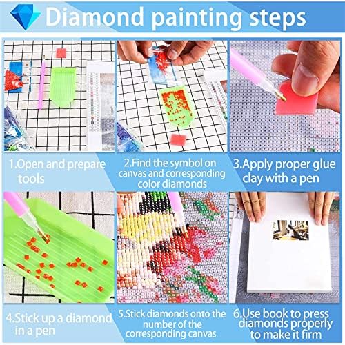 5D Kits de pintura de diamante, arte de diamante para adultos para crianças iniciantes, DIY Round/Square Grill Full Diamond
