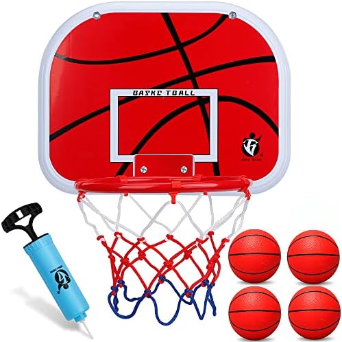 Mini argola de basquete para montagem de porta e parede com bola e acessórios completos de basquete, cão portátil Indoor para casa, escritório e garoto de adultos Sala
