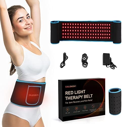 Terapia com luz vermelha halidodo para o corpo, terapia de luz Corrente aquecida com timer, 660nm de 850 nm de luz infravermelha vermelha, 5 engrenagem ajustável, para alívio da dor no músculo do ombro traseiro