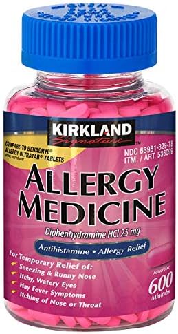 Kirkland Signature Allergy Medicine Difenidramina HCI 25 mg - 600 comprimidos