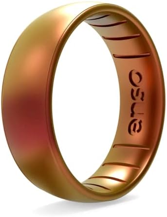 Anel de silicone da legenda clássica do ENSO - Made nos EUA - um anel de silicone ultra confortável, respirável e seguro - anel de casamento de silicone masculino e feminino