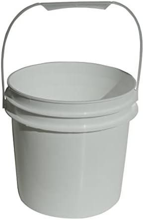 Bucket de plástico de 1 galão com alça - conjunto de 3 - alimentos seguros - balde multiuso - sem tampa - alça durável - hdpe, bpa livre