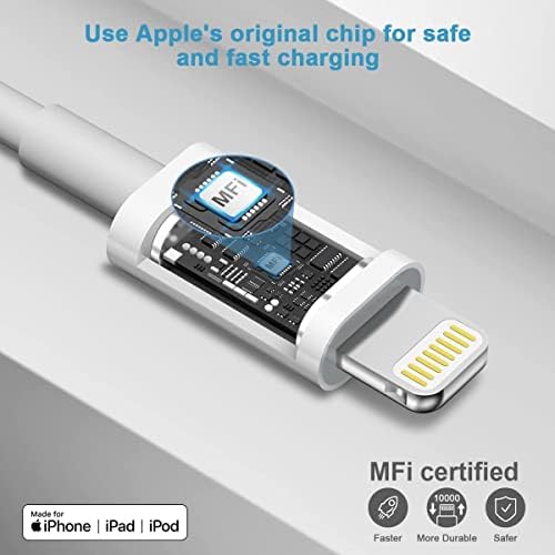 [Certificado MFI] 13 14 Carregador Fast, 2 pacote de 20w PD USB-C Carregador de parede de energia com tipo C para acender