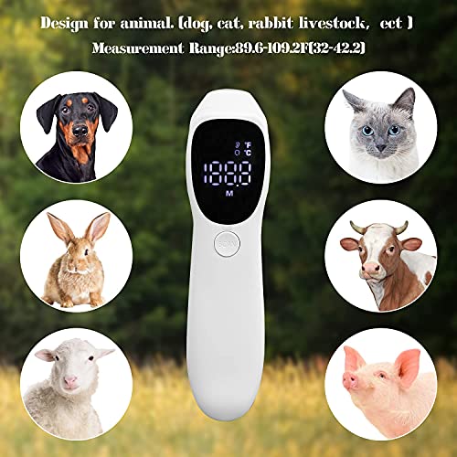 Termômetro para animais de estimação não contato, termômetro de ouvido para cães ou outros animais, termômetro veterinário, confortável e rápida medir a temperatura do animal de estimação em 1 segundo