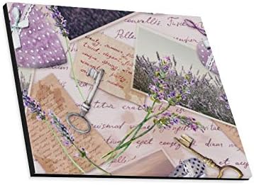 Enevotx Wall Art Painting Vintage Old Paper com Flores de lavanda Prints hidráulicos na tela A imagem da paisagem Pictures Oil