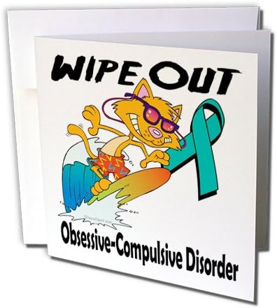 Limpe a fita de conscientização do transtorno obsessivo -compulsivo - cartão de felicitações, 6 x 6 polegadas, único