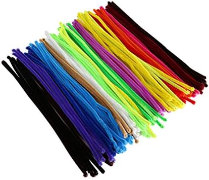Faruta 200pcs Limpadores de tubos coloridos Chenille Hastes Crafts Chenille Sticks Mixed Color 6mmx300mm