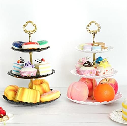 Zsfbiao 3 camadas cupcake stand plástico em camadas de partido bandeja de torre bandeja de frutas bolo bolo de bolo de auto-ajuda bandeja