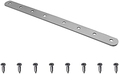 Bettomshin 2pcs Placa de reparo de suporte reto fixo fixo 9,65 x 0,79 escova aço inoxidável de aço de aço de conexão